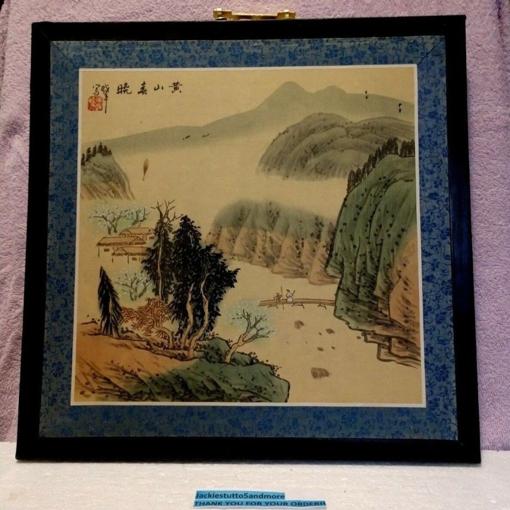 PAGODA N LANDSCAPE 18th-19th Century Chinese on Silk